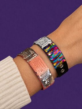 Mermaid Reversible Sequin Disco Slap Bracelets